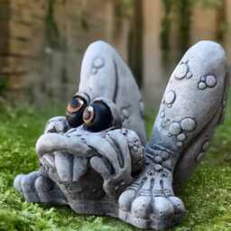 Concrete Frog Figurine Outdoor Funny Sculpture Stone Toad Statue Garden Pond Animal Decor Handmade Cement Ornament Frog Lover Gift - thumbnail 2