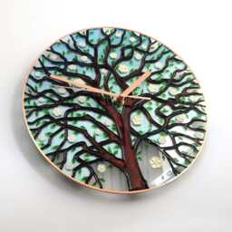 Spring Flower Tree Of Life Glass Wall Clock Modern Home & Kitchen Decor - thumbnail 3