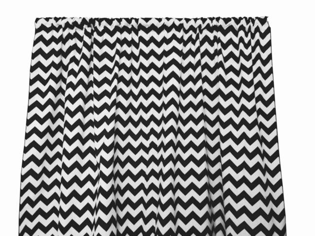 Chevron Cotton Curtain Panel 58 Inch Wide/Window D??cor Backdrop Classroom Bedroom Cabin Hotel Guest Room Curtains - image 1