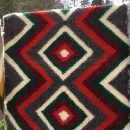 Ukrainian Hutsul Wool Blanket Carpathian Folk Weave - thumbnail 3