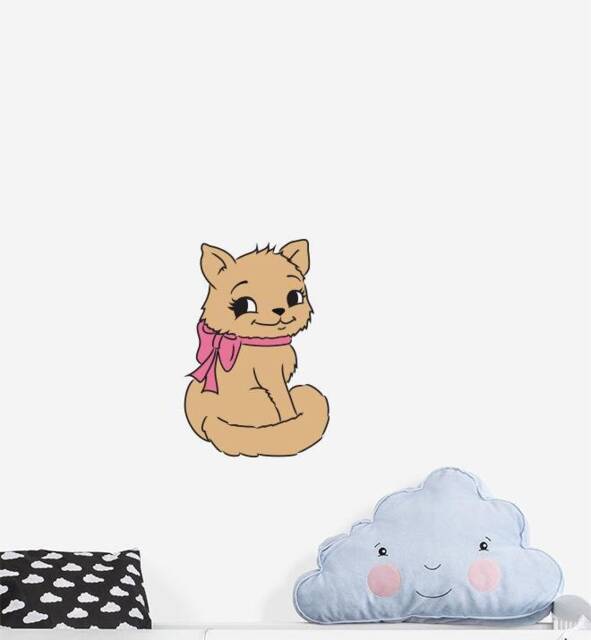 Cartoon Cat Wall Sticker Decal - Dogs & Pets Stickers, Art, Decals, Kids Animals Decals