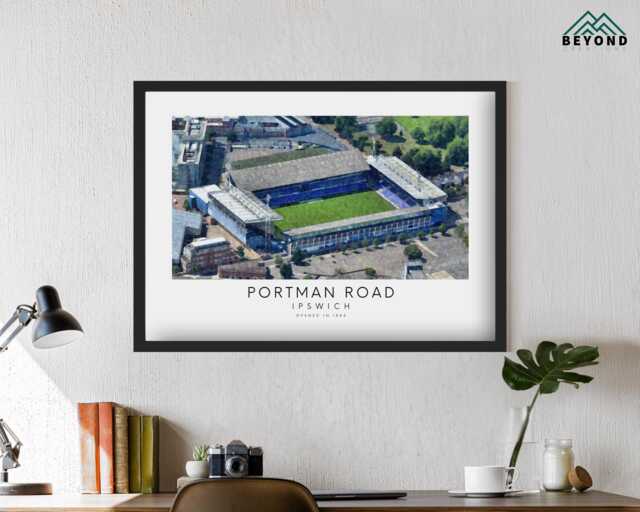 Ipswich Town Portman Road Stadium Art Print - Poster Impressionist Painting Drawing Gift For Him Football Fan Dad Granddad Son Brother Fc - image 1