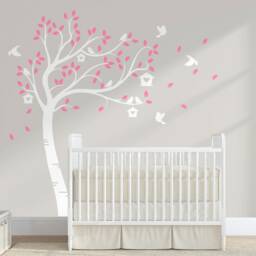Birdhouse Tree Vinyl Wall Decal Custom Color Nursery Decor - thumbnail 2