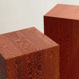 Pink Lacewood Plinth Column Modern Vase, Lamp, Sculpture Display - 30x30x100 cm - thumbnail 3