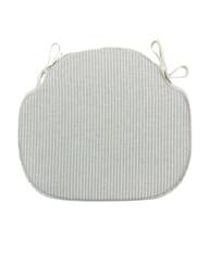 White Stripe Large Spindle Back Tie-On Seat Pads Dining/Patio/Garden/Kitchen - thumbnail 1