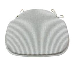 White Stripe Large Spindle Back Tie-On Seat Pads Dining/Patio/Garden/Kitchen - thumbnail 2
