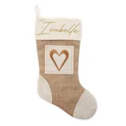 Personalised Burlap Heart Christmas Stocking - thumbnail 1
