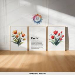 Florist Prints - Set Of 3 Posters - Flower Shop Wall Art Tulip Decor Print Gift Floral Definition Market Gifts - thumbnail 1