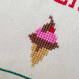 Custom Embroidered Pillow Personalized Cross Stitch Text Cushion - thumbnail 3