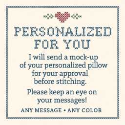 Custom Embroidered Pillow Personalized Cross Stitch Text Cushion - thumbnail 4