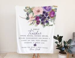 Teacher Christmas Blanket, Gift From Students, Appreciation Kids, Personalized Wall Hanging - thumbnail 1