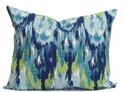 Blue Pillow Cover Sale, Lumbar Cover, Green For A 12x16 Or 12x18 12x20 - thumbnail 1