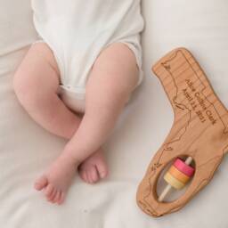Florida State Wooden Baby Rattle Modern Organic Toy - thumbnail 2