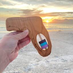 Florida State Wooden Baby Rattle Modern Organic Toy - thumbnail 3