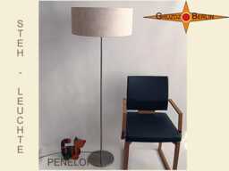 Floor Lamp Natural Linen Penelope Floor Country Style - thumbnail 1
