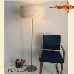 Floor Lamp Natural Linen Penelope Floor Country Style - thumbnail 2