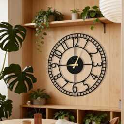 Numbers Large Wall Clock, Oversized Clock, Unique Clock, Silent Clock, Metal Clock, Housewarming Gift, Father's Day Gift - thumbnail 2