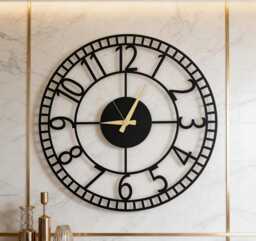Numbers Large Wall Clock, Oversized Clock, Unique Clock, Silent Clock, Metal Clock, Housewarming Gift, Father's Day Gift - thumbnail 1