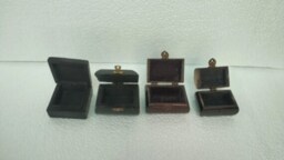 Hand Crafted Wooden Trinket Box With Brass Fittings - Lot Of 6/4 - thumbnail 4