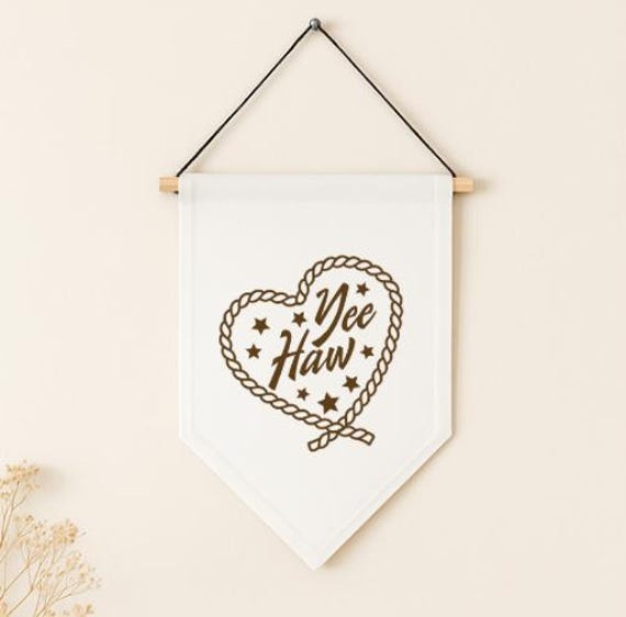 Yee Haw Wall Hanging Flag - Boho Cowgirl Western Room Decor