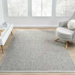 Gray Beige Sisal Rug - Indoor Outdoor Non-Shedding Flatweave Carpet - thumbnail 3