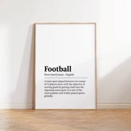 Football Posters Set - Of 3 Prints - Gifts Watercolor For Boys Bedroom Soccer Kids Wall Art Definiton Print - thumbnail 3