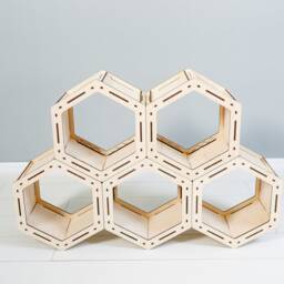 Hexagon Bookcase, Loft Shelf, Geometric Shelves, Custom Bookcase, Housewarming Gift, Modular Shelving, Shelves - thumbnail 3
