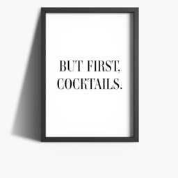 Cocktail Print - But First Cocktails Kitchen Wall Art Drink Poster Gifts Home Bar Decor Framed - thumbnail 2