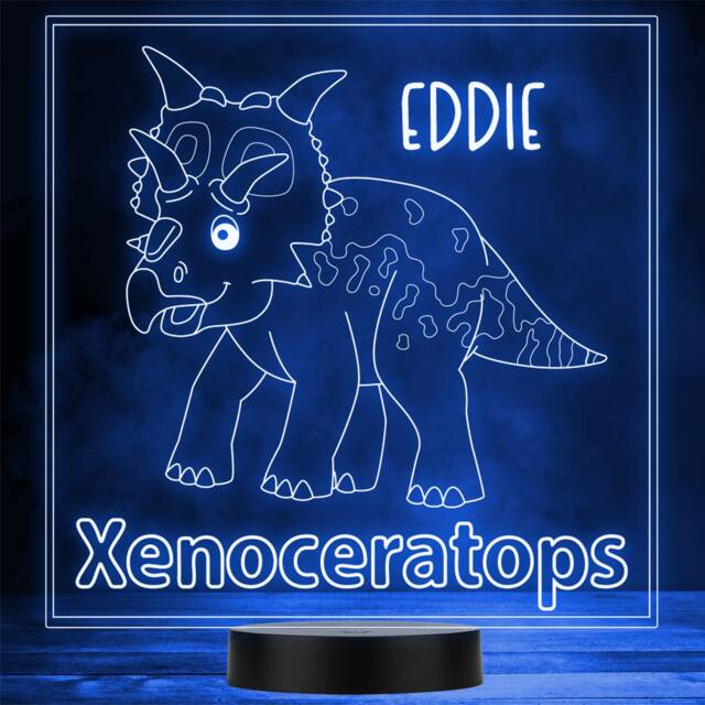 Kids Cute Dinosaur Fan Xenoceratops Led Personalised Gift Night Light - image 1