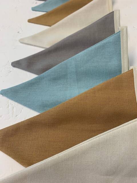 Linen Bunting - Duck Egg & Mustard Baby Shower Nursery Decor Wall Hanging Room Fabric Garland Boys Room- Playroom - image 1