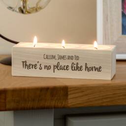 Wood Candle Holder - No Place Like Home New Gift Personalised Tea Light For Couple Family Lc399 - thumbnail 2