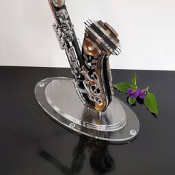 Black Saxophone Sculpture, Jazz Collector Item - thumbnail 2