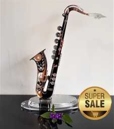 Black Saxophone Sculpture, Jazz Collector Item - thumbnail 1