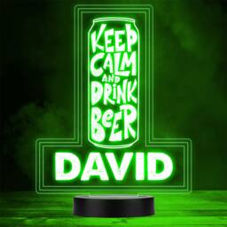Keep Calm Drink Beer Can Drinker Home Bar Man Cave Colour Change Night Light - thumbnail 1