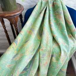 Vintage Handmade Kantha Stitch Sofa Throw - Beach Camper Van Quirky Colours Sea Green Blue Floral - thumbnail 3