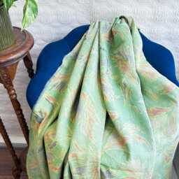 Vintage Handmade Kantha Stitch Sofa Throw - Beach Camper Van Quirky Colours Sea Green Blue Floral - thumbnail 4