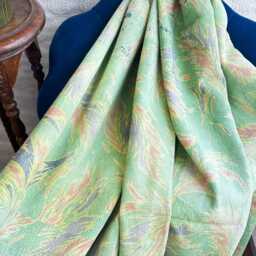 Vintage Handmade Kantha Stitch Sofa Throw - Beach Camper Van Quirky Colours Sea Green Blue Floral - thumbnail 2