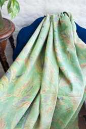 Vintage Handmade Kantha Stitch Sofa Throw - Beach Camper Van Quirky Colours Sea Green Blue Floral - thumbnail 1