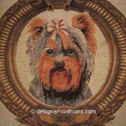 Royal Yorkshire Terrier Woven Tapestry Cushion Cover Sham - thumbnail 2