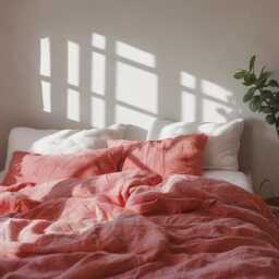 Coral Linen Duvet Cover Soft 1 Medium Weight Cover Breathable Stonewashed Comfort - thumbnail 3