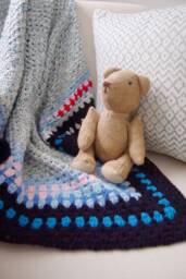 Blanket - Scandi Navy White Blue Red Pink Vintage Knitted Crocheted Nursery Armchair Throw Blanket