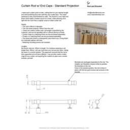 Clear Curtain Pole With Nickel Brackets & End Caps - Strong Modern Rail Lucite Acrylic Custom Sizes - thumbnail 4