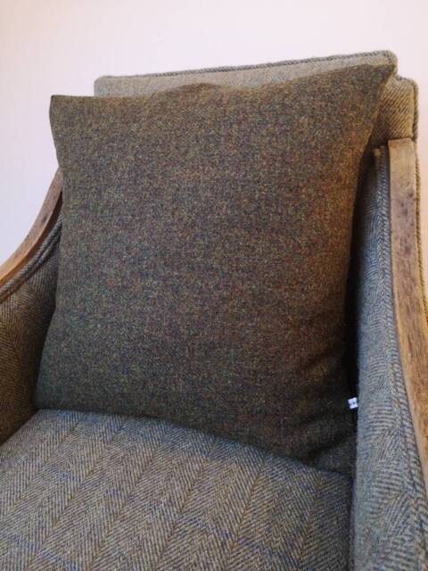 Paul Harris Tweed Cushion Cover in Moss Green - image 1