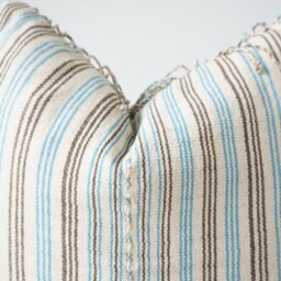White Indigo Tribal Hemp Hand Woven Natural Dye Color Hmong Lumbar Pillow Cover - thumbnail 2