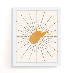 West Virginia Boho Wall Art - Mid Century Modern State Of Virginia, Bohemian Decor, Print - thumbnail 2
