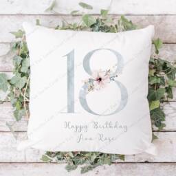 Birthday Gift, Female Birthday, Gift For Her, Floral Cushion, Milestone 21st, 30Th, 18Th - thumbnail 3