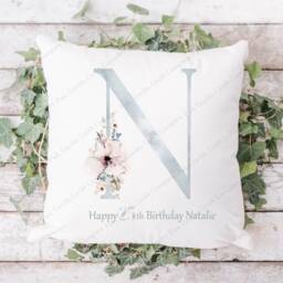 Birthday Gift, Female Birthday, Gift For Her, Floral Cushion, Milestone 21st, 30Th, 18Th - thumbnail 2