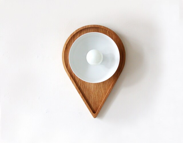 Oak Wood & White Sconce Light Bedside Lighting Vanity Wall Fixture Hallway Bathroom - image 1