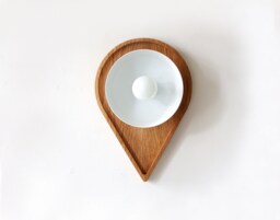 Oak Wood & White Sconce Light Bedside Lighting Vanity Wall Fixture Hallway Bathroom
