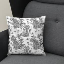 Outdoor Pillows - Weatherproof Garden Cushions Chinoiserie Lion Safari Black Toile De Jouy Decorative Waterproof Home - thumbnail 3